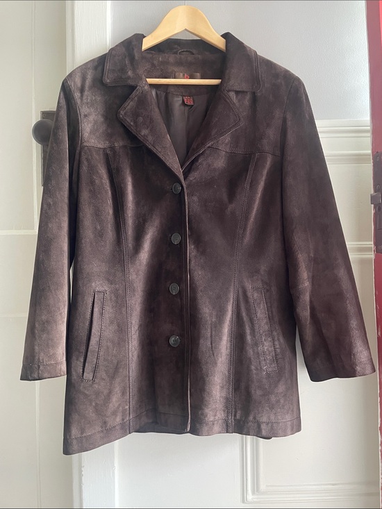 Danier Jackets & Blazers - Vintage 90s Chocolate brown suede leather jacket- S/M